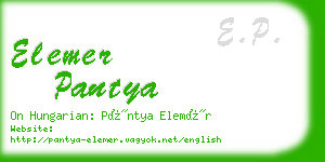 elemer pantya business card